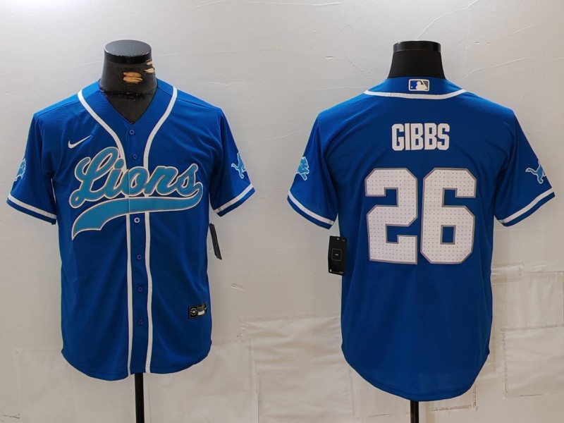 Men's Detroit Lions Jahmyr Gibbs #26 Blue Jersey